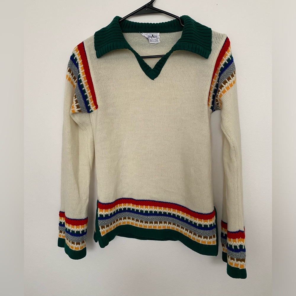 Vintage multicolor polo neck sweater
